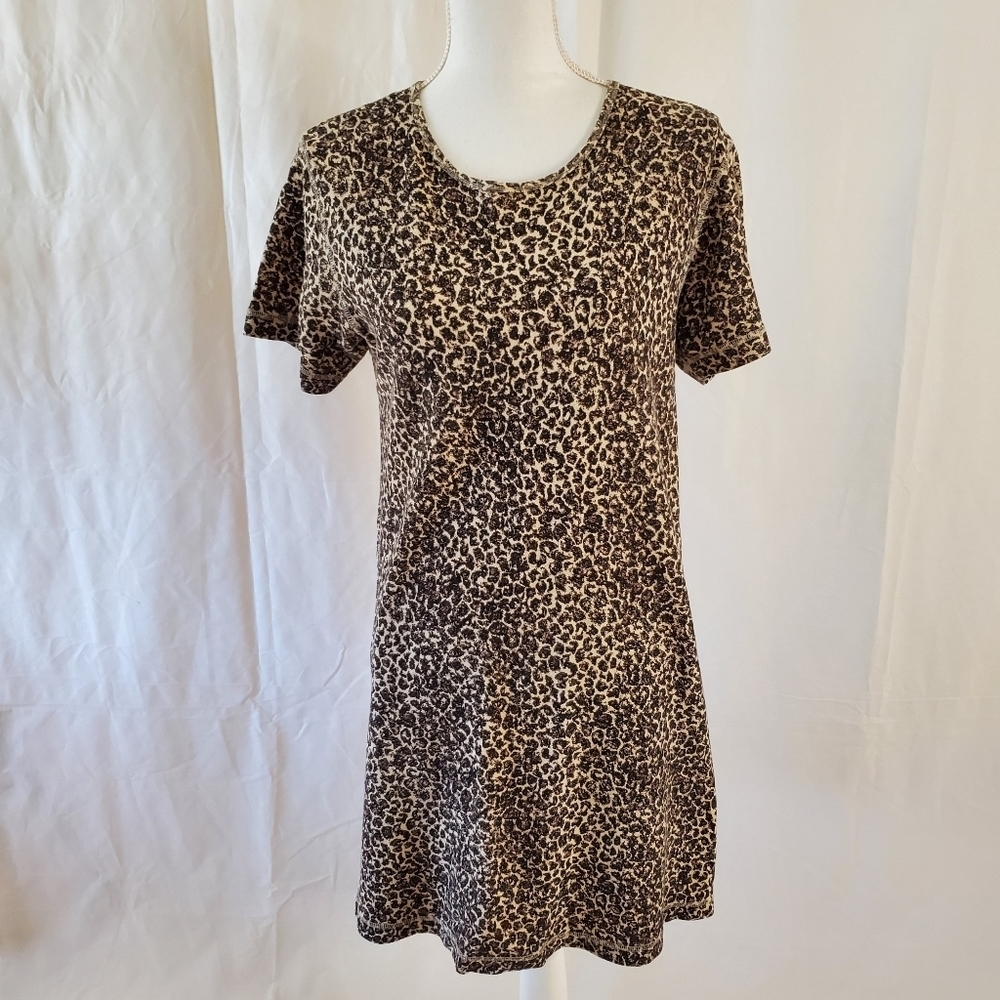 Liz & Co Women's Casual Short-sleeved Leopard Print Dress